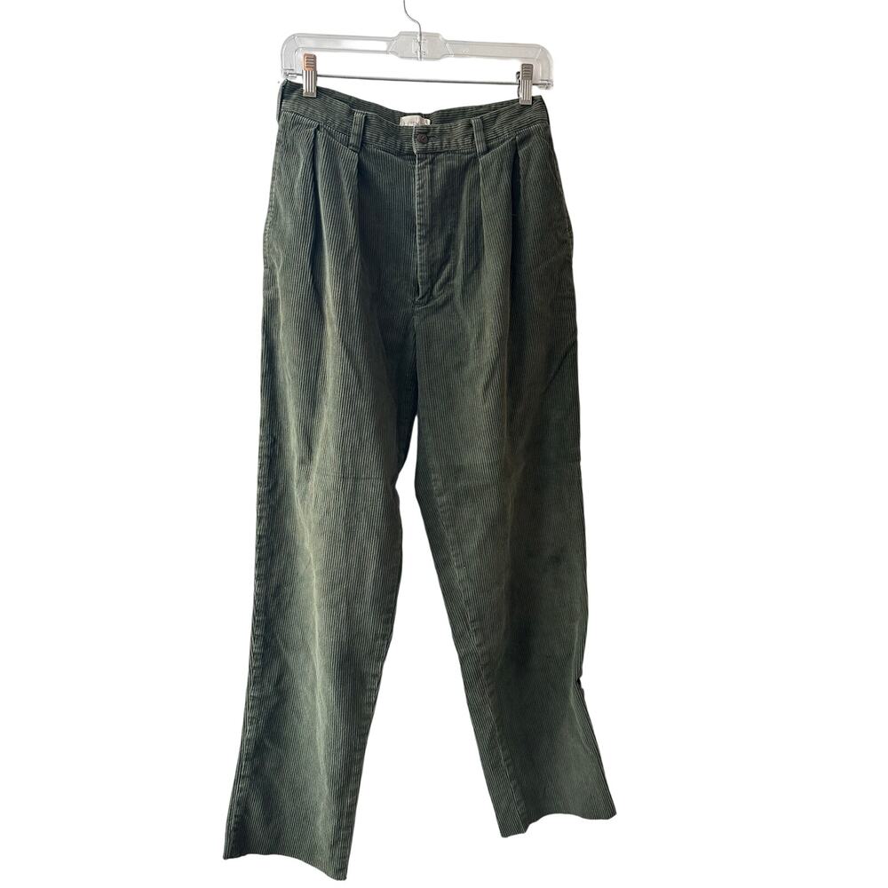 Vintage 1990s J.Crew Olive Corduroy Wide-Leg Crop Pants Size 2